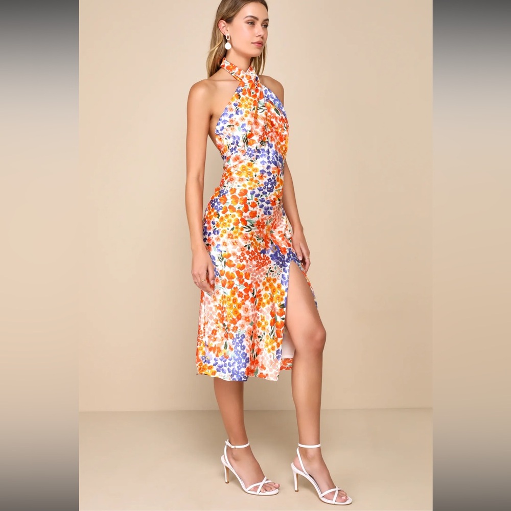 Floral Halter Neck Dress